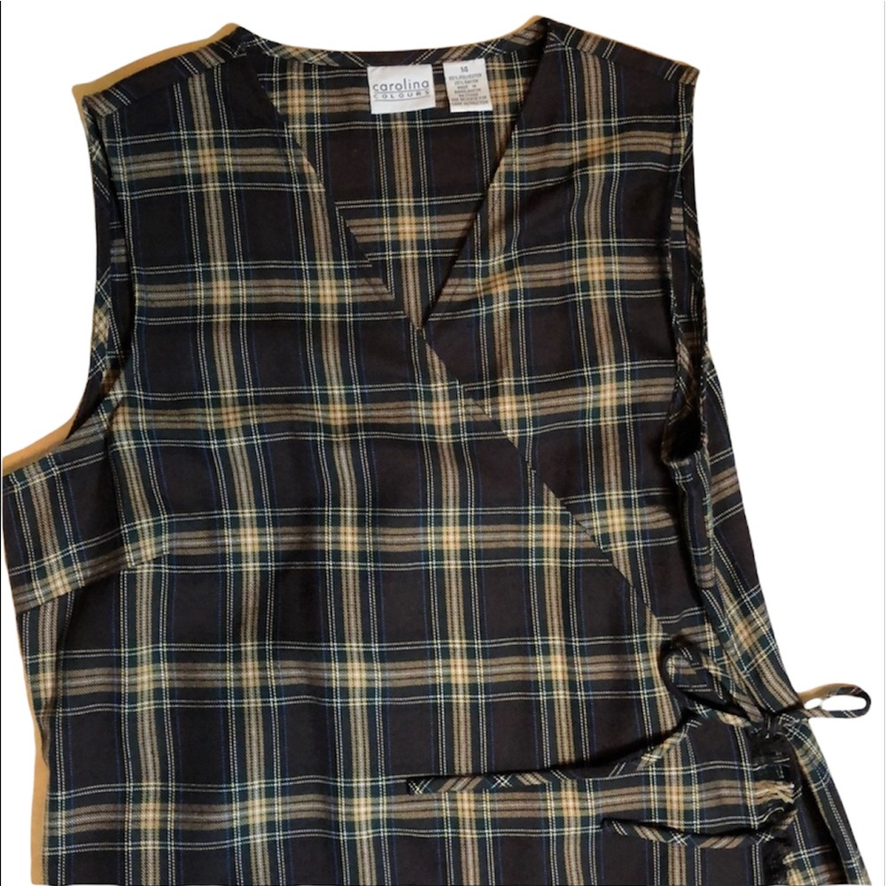 Carolina Colours Plaid Wrap Dress Size 14
